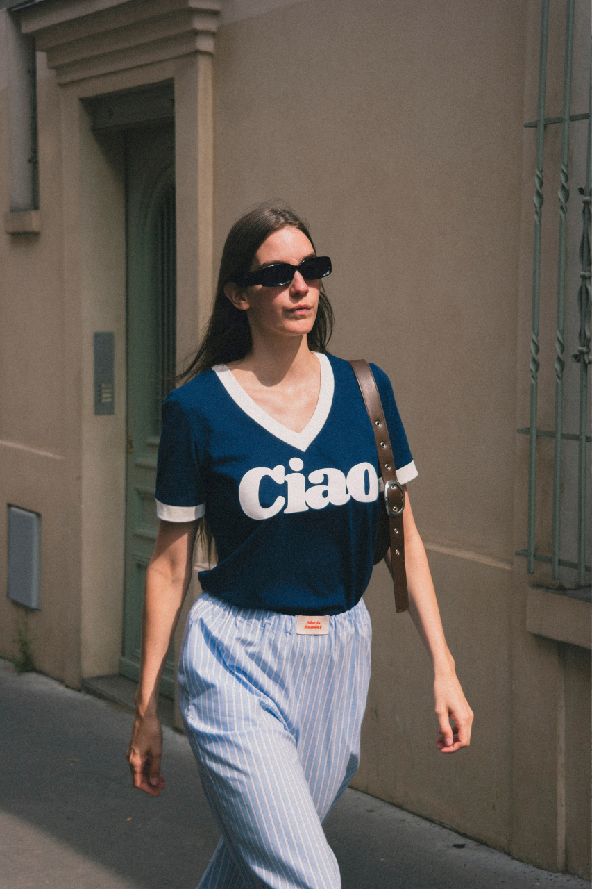 T-SHIRT CIAO V-NECK NAVY