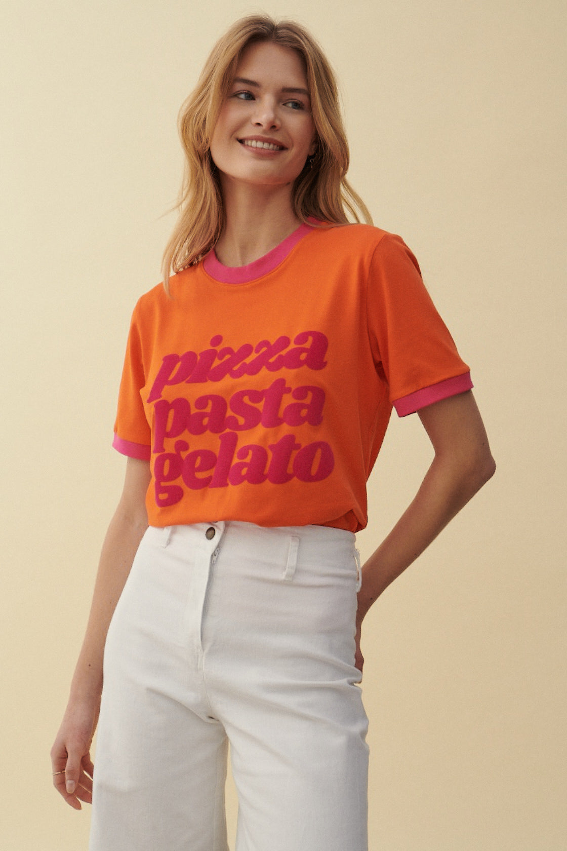 T-SHIRT PIZZA PASTA GELATO ORANGE