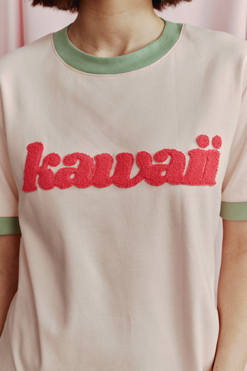 T-SHIRT KAWAII PUDROWY RÓŻ