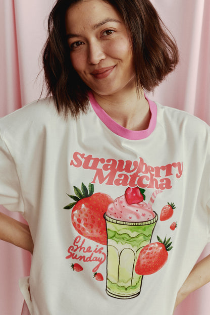 T-SHIRT STRAWBERRY MATCHA BOXY