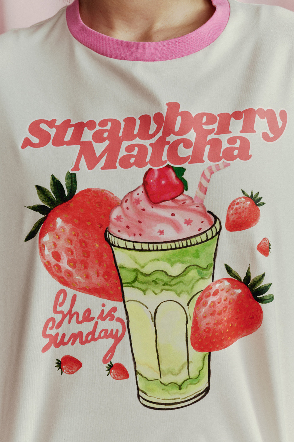 T-SHIRT STRAWBERRY MATCHA BOXY