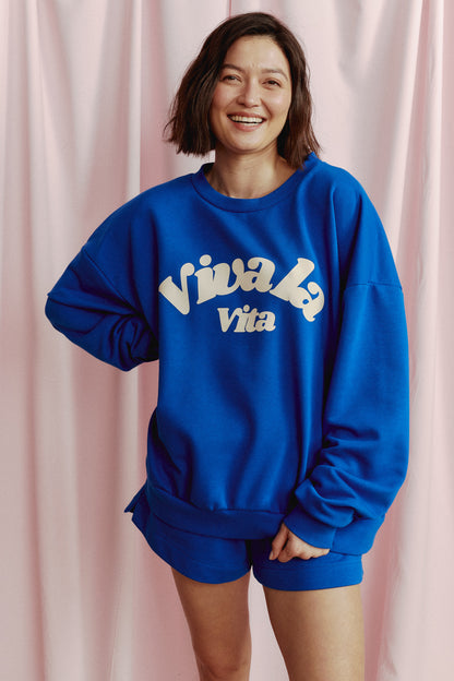 BLUZA VIVA LA VITA NIEBIESKA