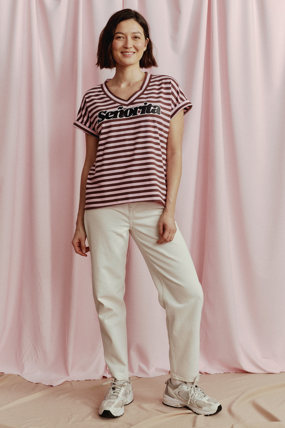T-SHIRT SENORITA STRIPED RÓŻOWY preorder