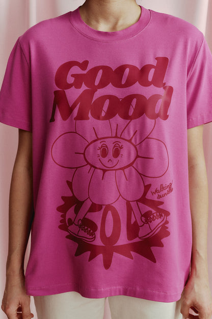 T-SHIRT GOOD MOOD RÓŻOWY