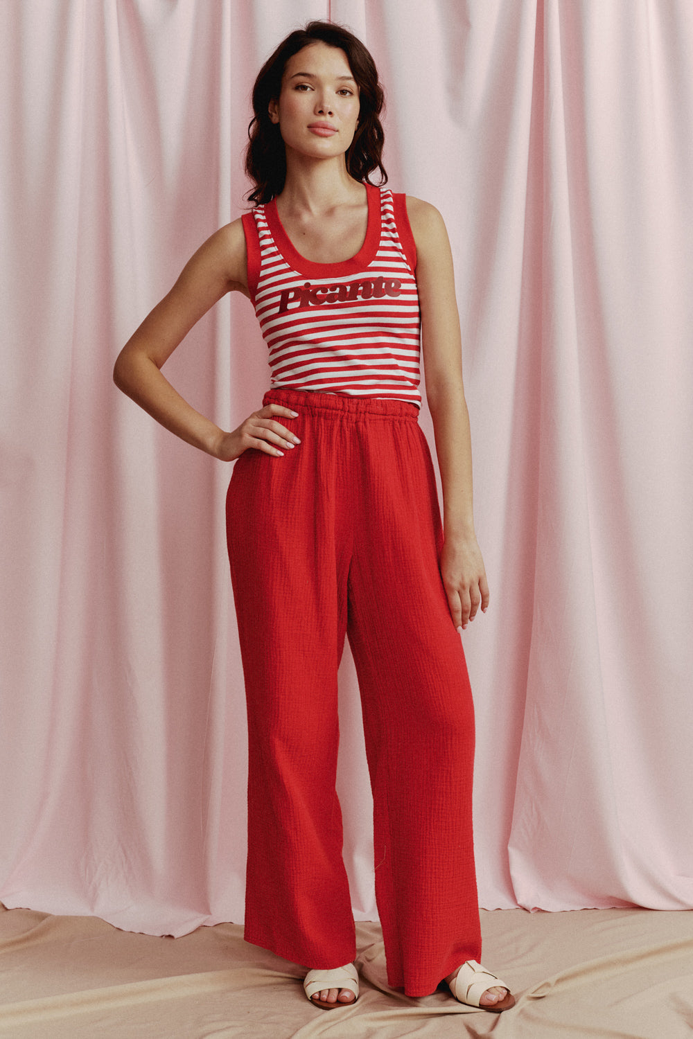 TOP PICANTE STRIPED CZERWONY