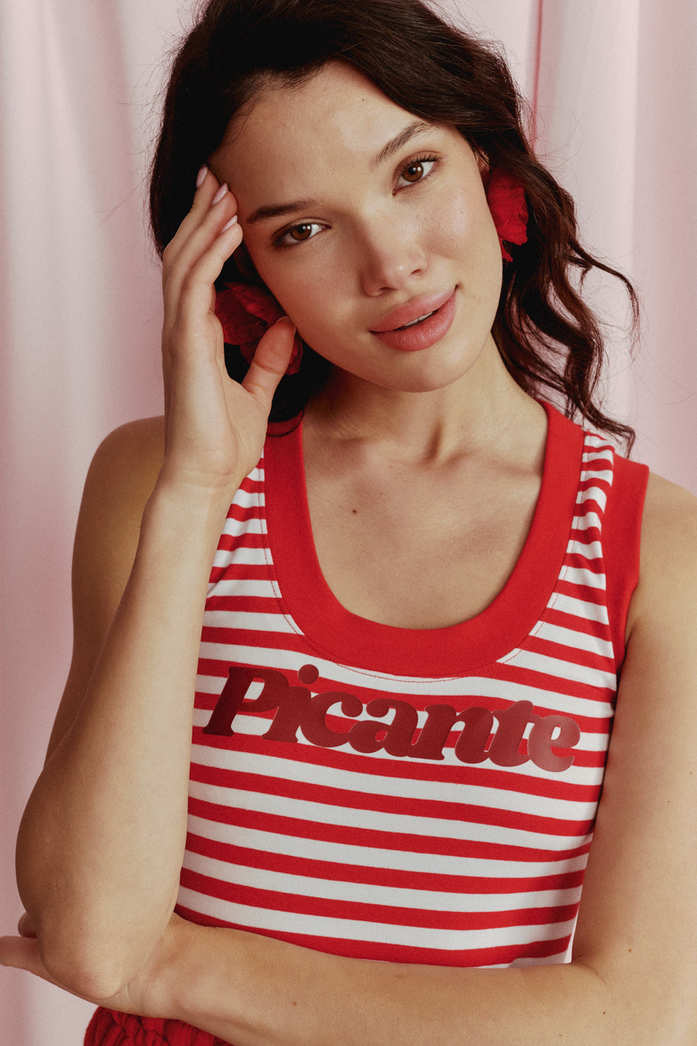 TOP PICANTE STRIPED CZERWONY
