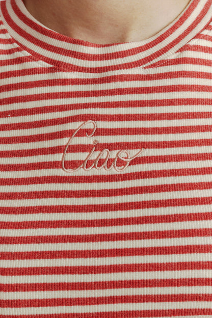 TOP STRIPED CZERWONY