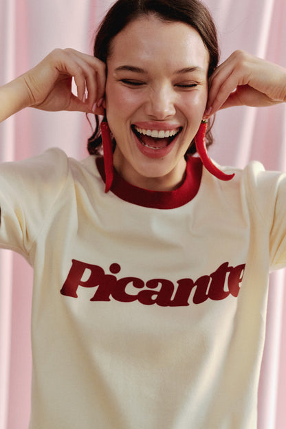 T-SHIRT PICANTE KREMOWY