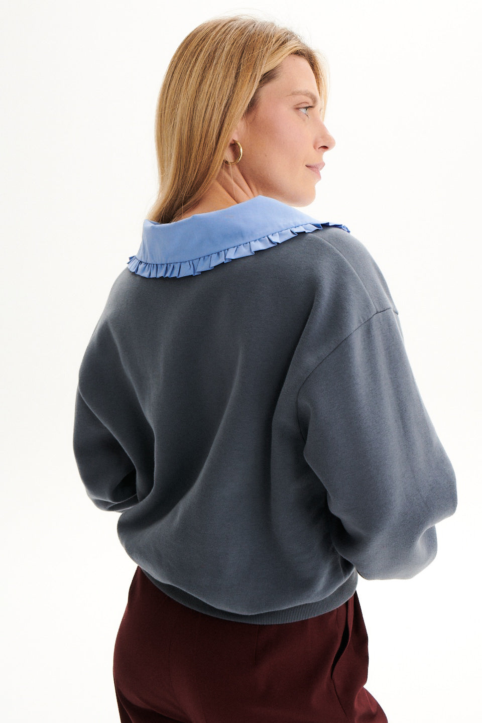 BLUZA GRACE V-NECK SZARA