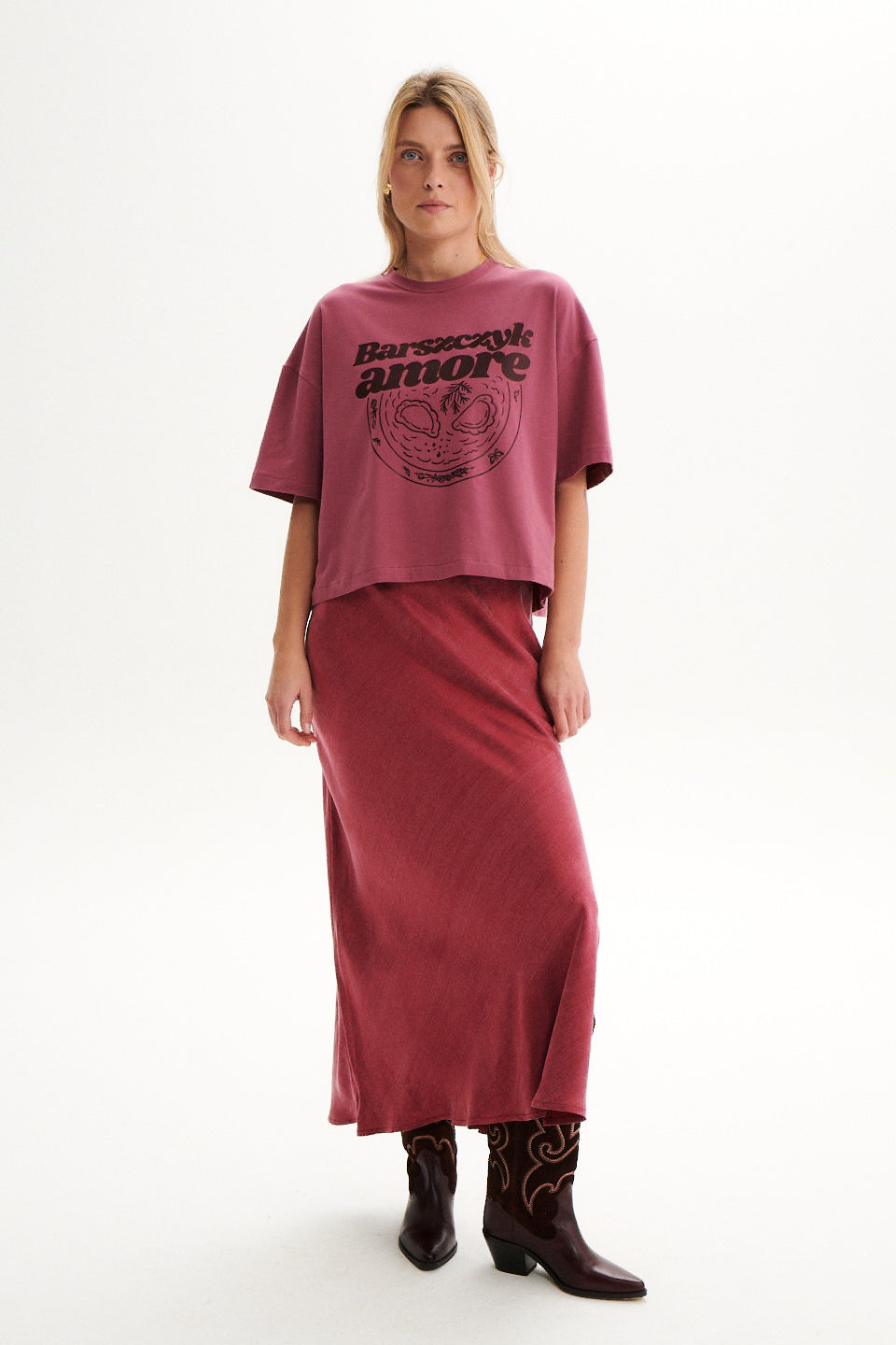 SPÓDNICA BOLONIA MALINOWA