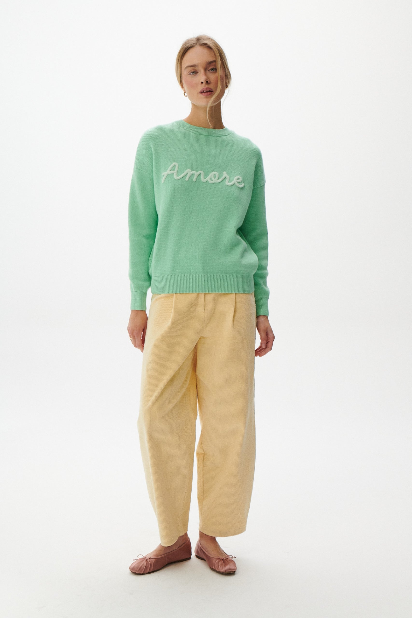 SWETER SADIE MIĘTOWY Z BAWEŁNY ORGANICZNEJ