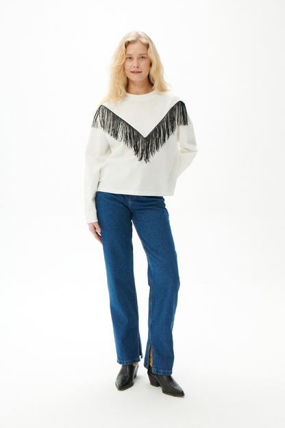 LONGSLEEVE COWGIRL BIAŁY