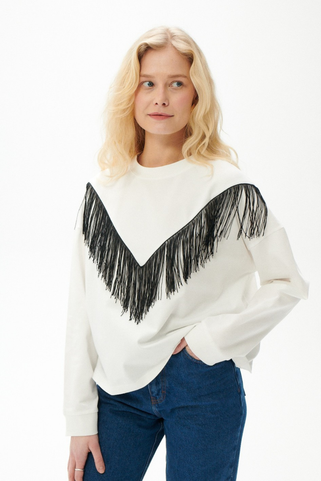 LONGSLEEVE COWGIRL BIAŁY