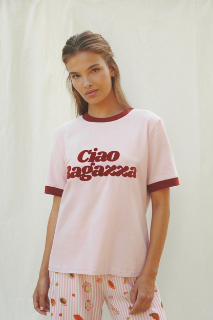 T-SHIRT CIAO RAGAZZA RÓŻOWY