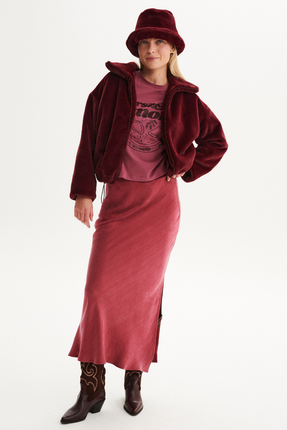 SPÓDNICA BOLONIA MALINOWA