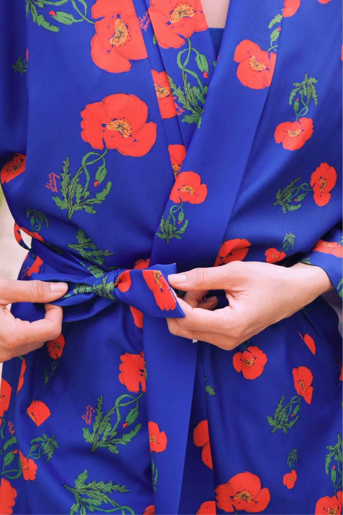 KIMONO AMAPOLAS KOBALTOWE