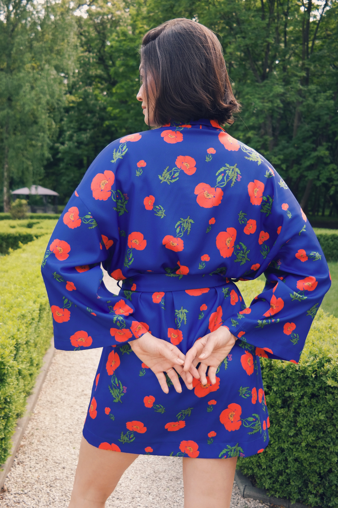 KIMONO AMAPOLAS KOBALTOWE