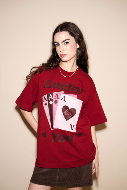 T-SHIRT LUCKY YOU BORDOWY