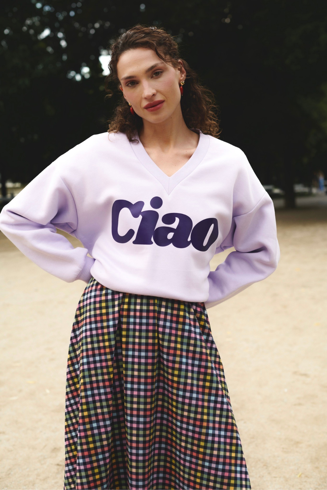 BLUZA V-NECK CIAO LAWENDOWA