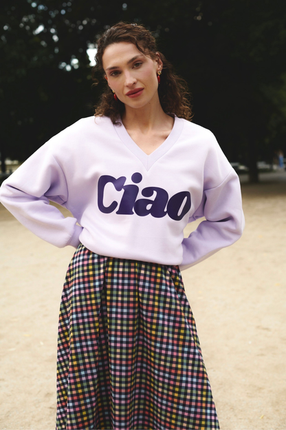 BLUZA V-NECK CIAO LAWENDOWA