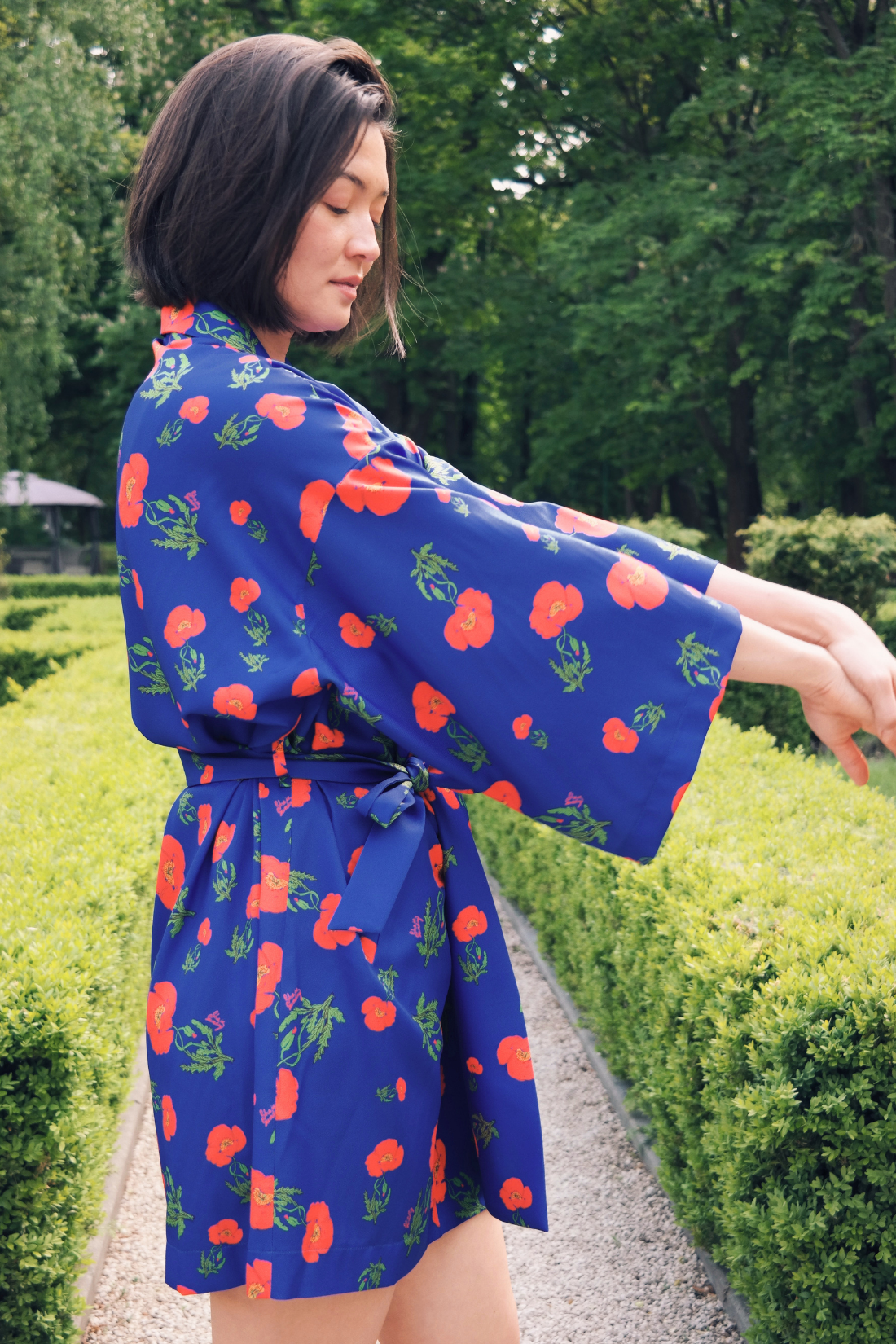 KIMONO AMAPOLAS KOBALTOWE