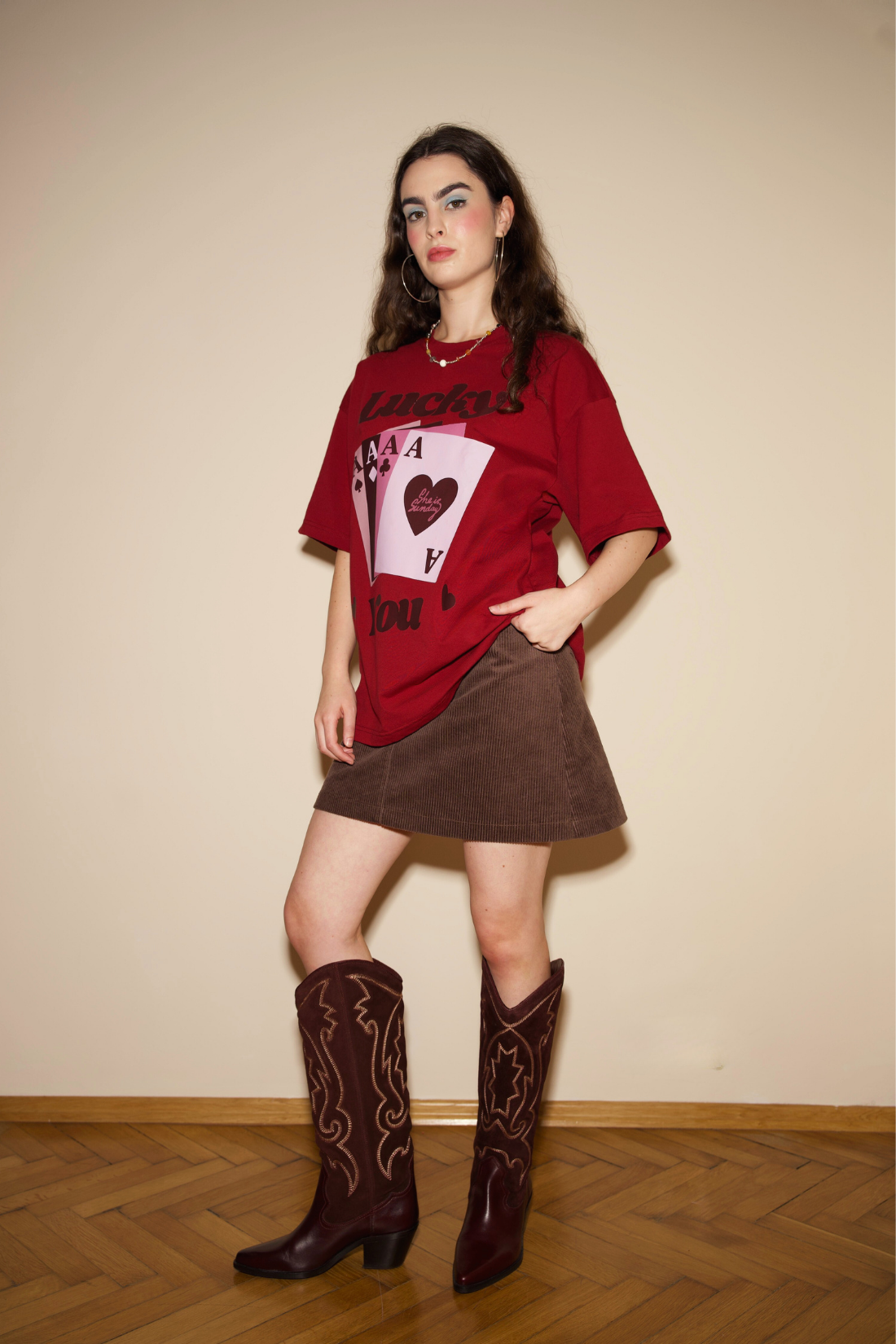 T-SHIRT LUCKY YOU BORDOWY