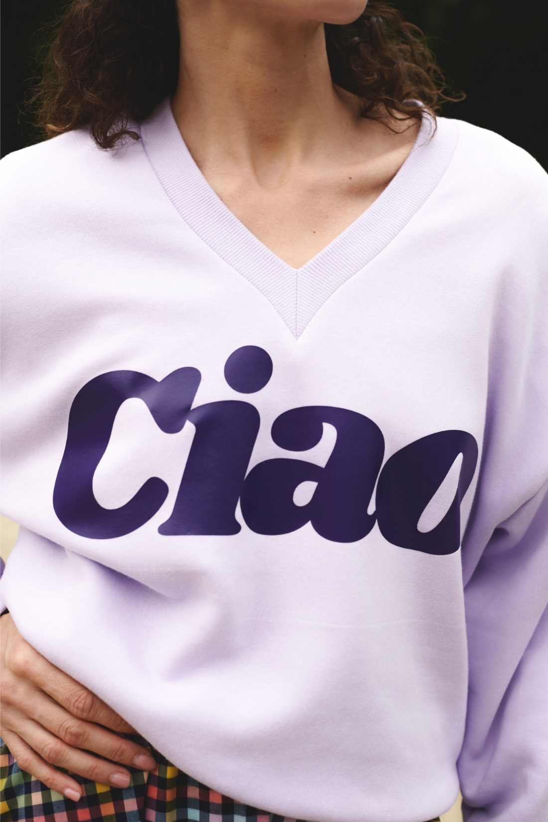 BLUZA V-NECK CIAO LAWENDOWA