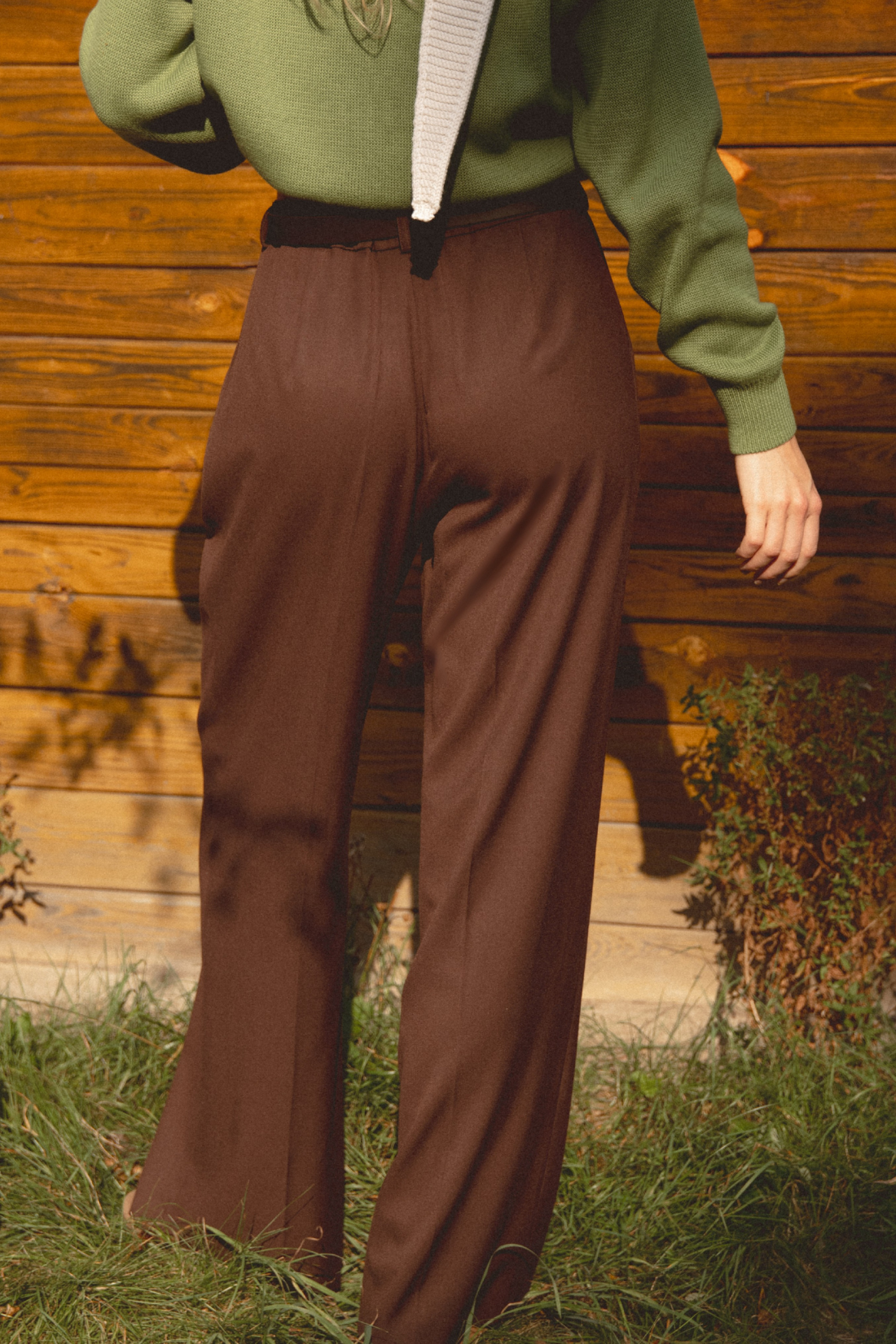 SPODNIE PANTALONI BRĄZOWE