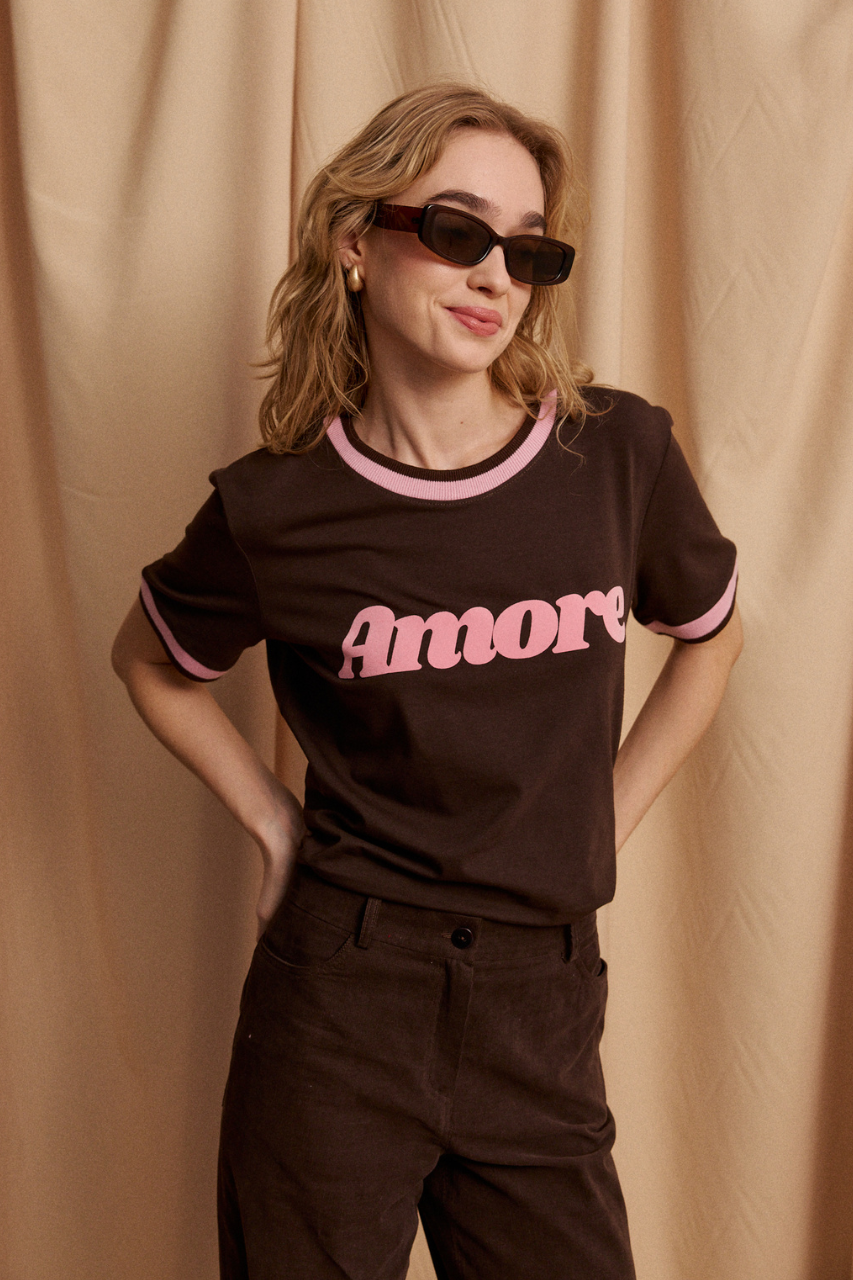 T-SHIRT AMORE BROWN