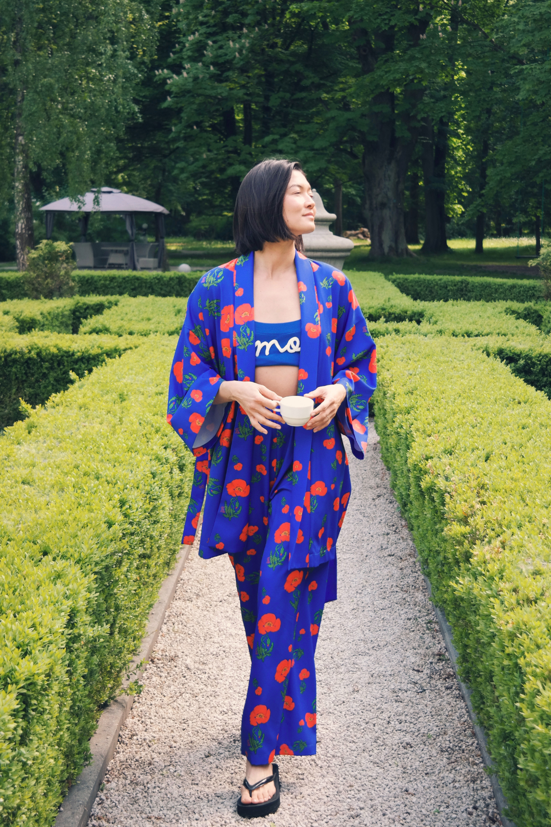 KIMONO AMAPOLAS KOBALTOWE