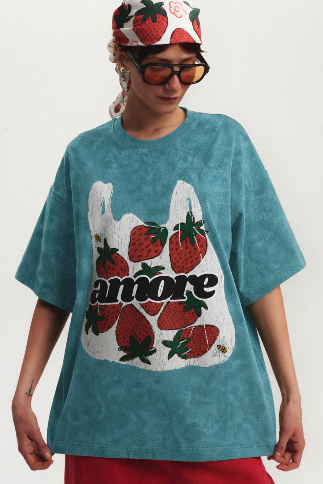 T-SHIRT FRAGOLA VINTAGE ZIELONY
