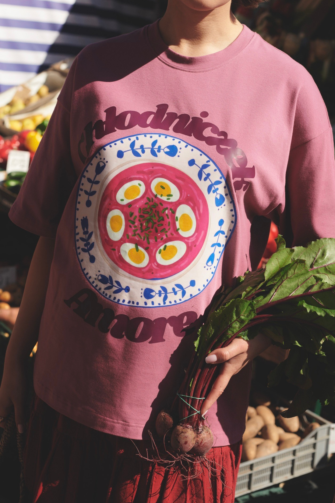 T-SHIRT CHŁODNICZEK AMORE ŚLIWKOWY