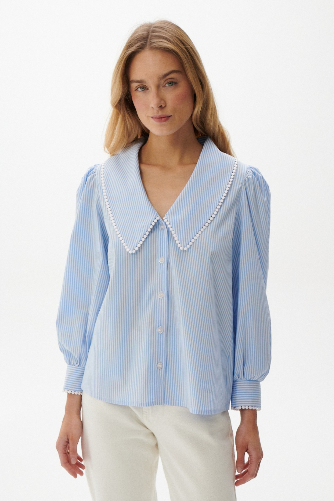 KOSZULA PETITE W PASKI NIEBIESKA
