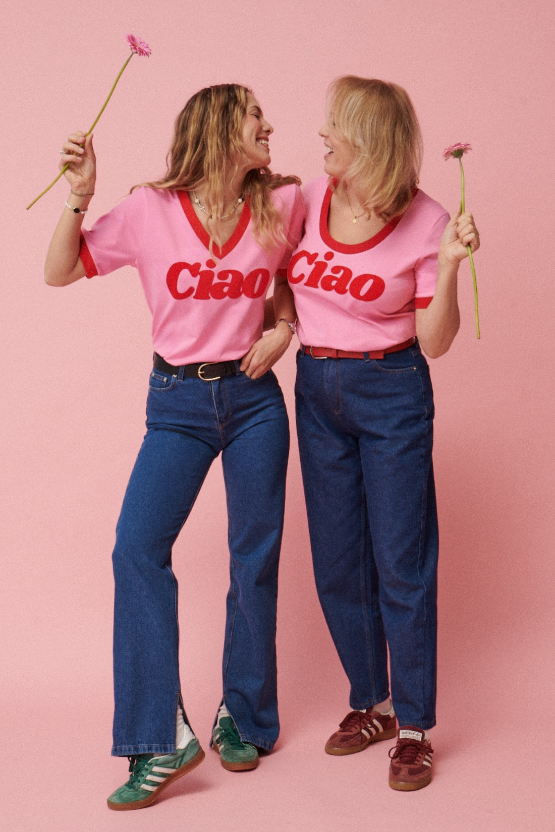 T-SHIRT CIAO SUNDAY RÓŻOWY GŁĘBOKI DEKOLT