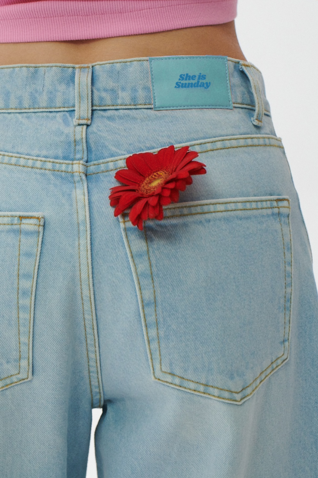 JEANSY ELARA BARREL TALL JASNY NIEBIESKI