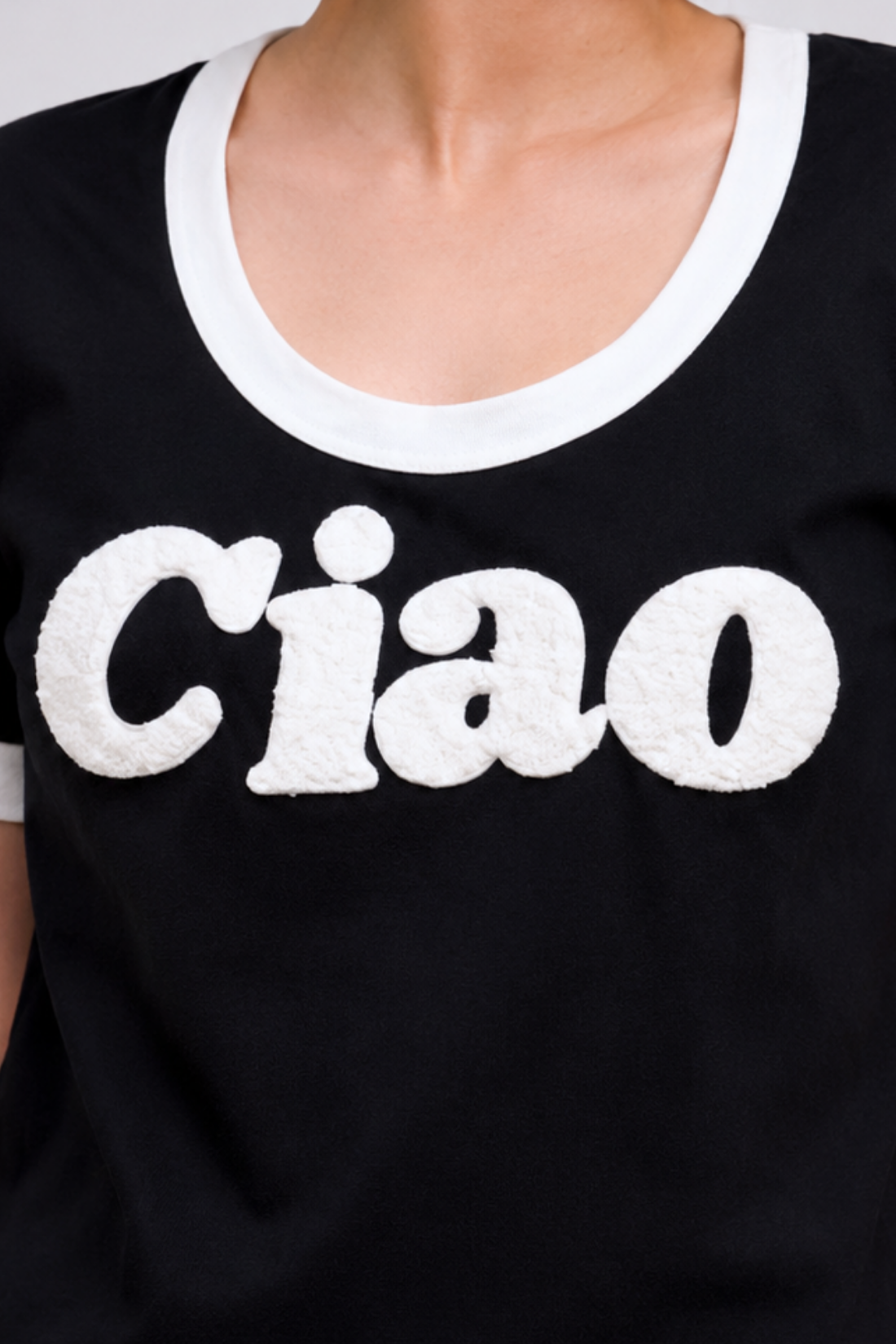 CIAO SUNDAY T-SHIRT PINK DEEP NECKLINE
