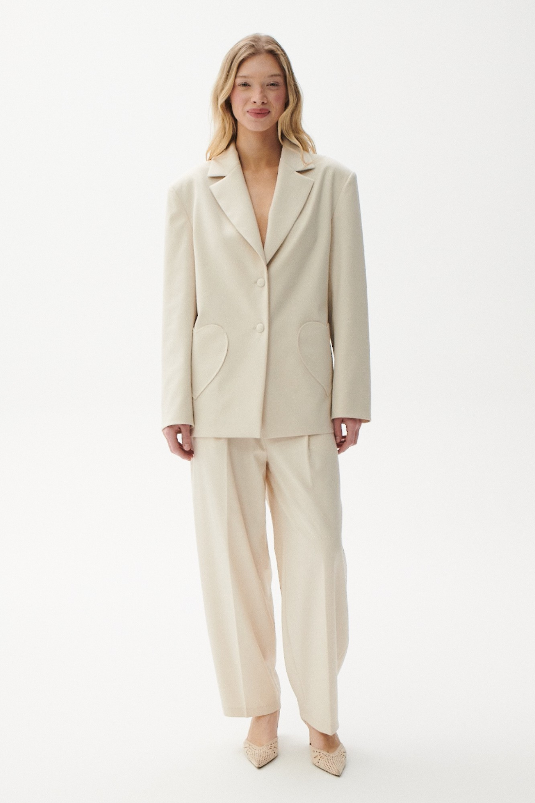 SPODNIE CELINE KREMOWE