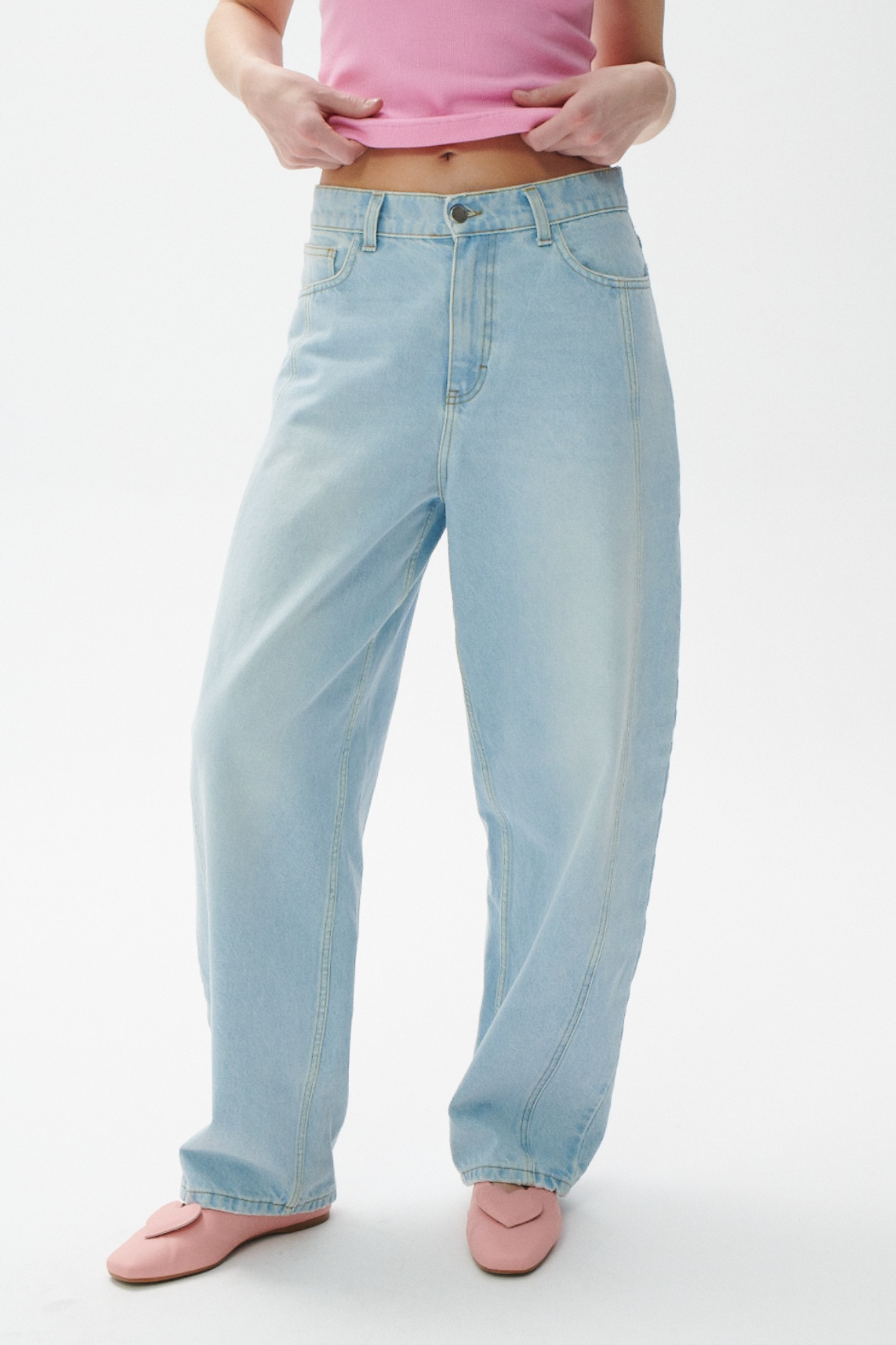 JEANSY ELARA BARREL TALL JASNY NIEBIESKI