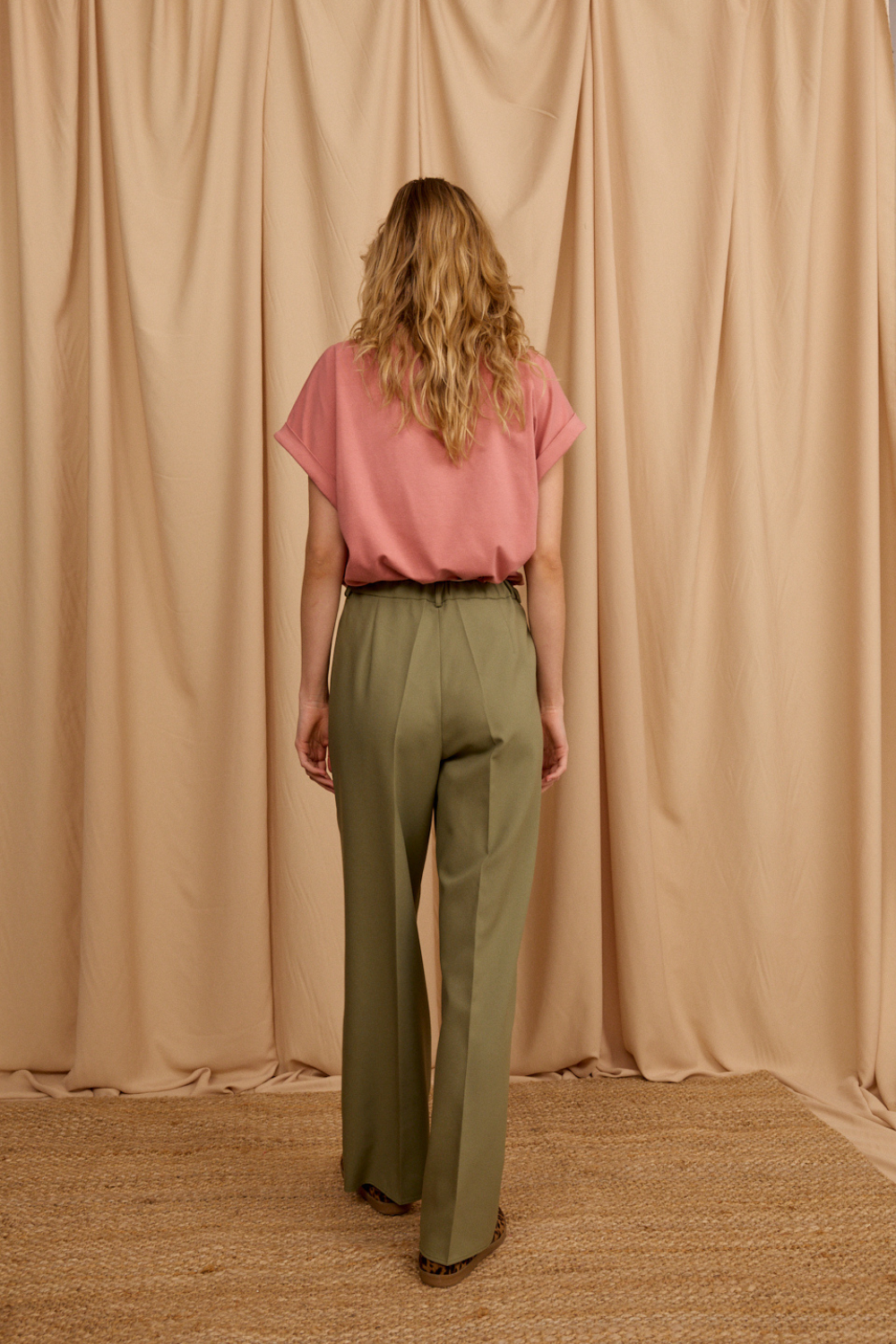 SPODNIE PANTALONI KHAKI