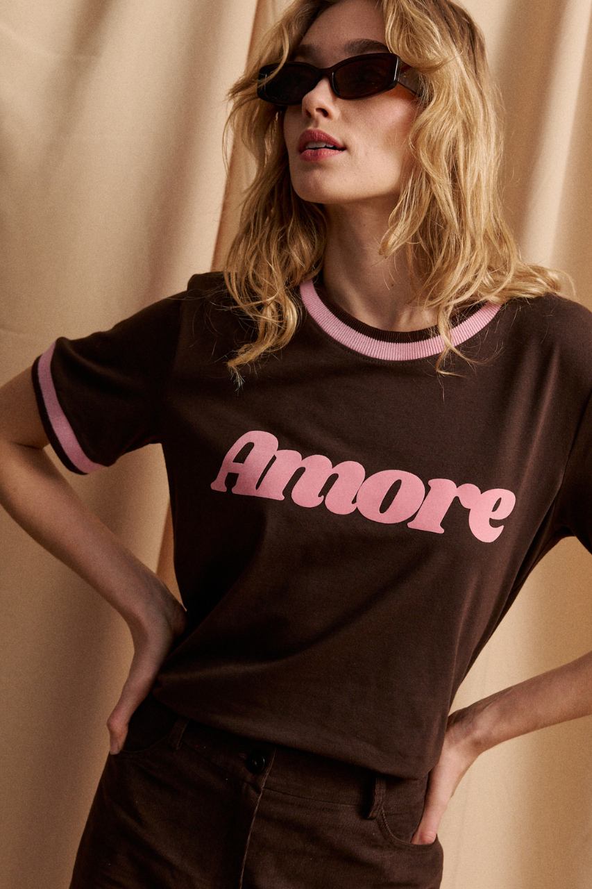 T-SHIRT AMORE BROWN