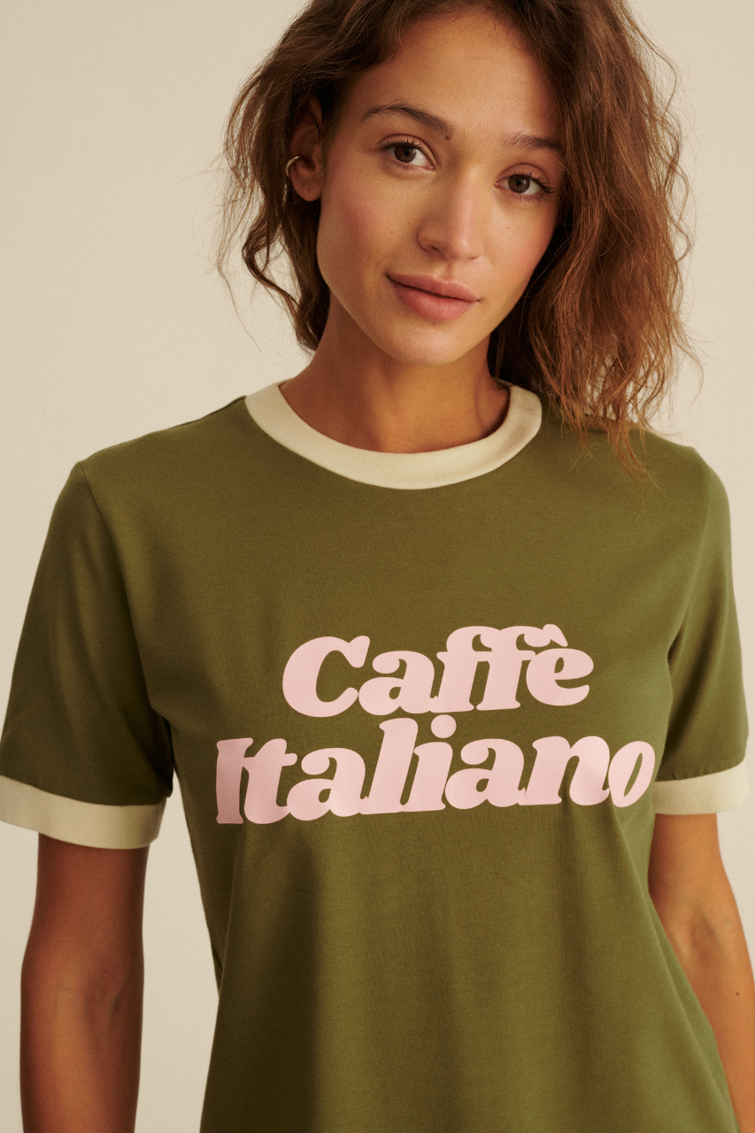 T-SHIRT CAFFE ITALIANO KHAKI