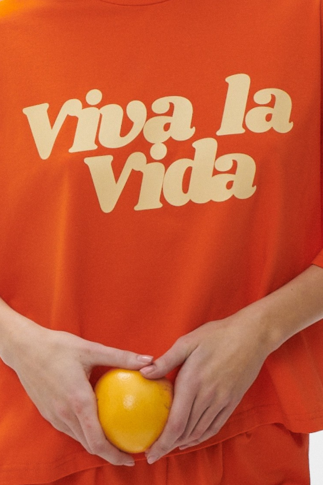 T-SHIRT VIVA LA VIDA POMARAŃCZOWY BOXY
