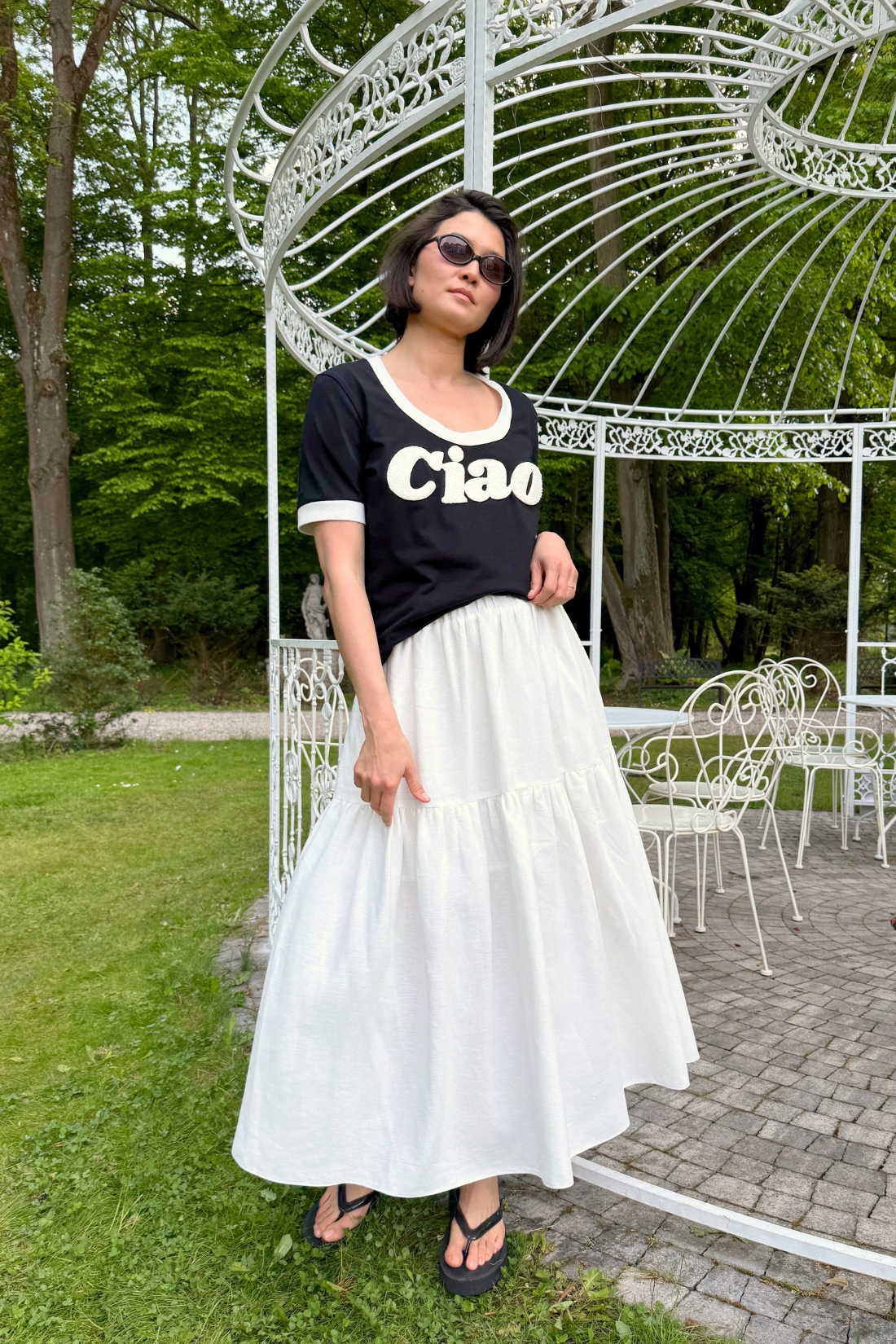 CIAO SUNDAY T-SHIRT PINK DEEP NECKLINE
