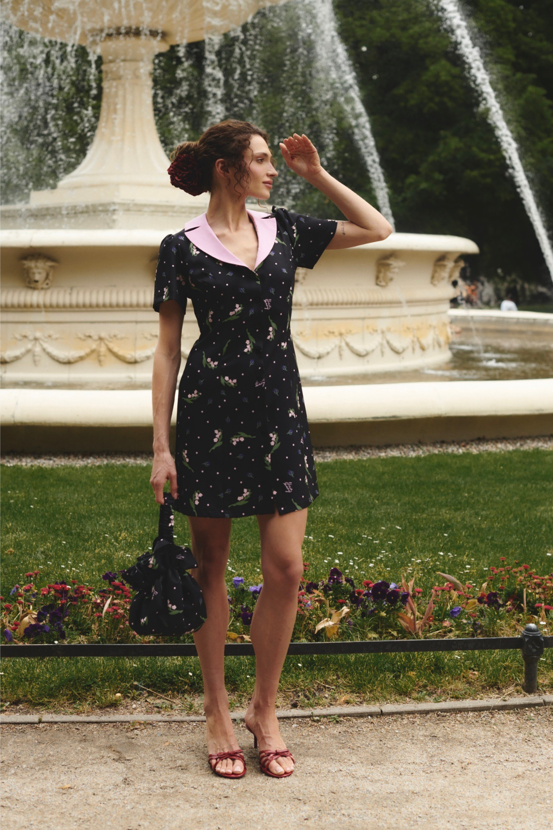 SUKIENKA PROVANCE CZARNA PRINT