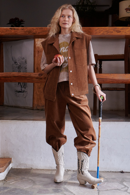 SPODNIE SELVAGGIA KARMELOWE