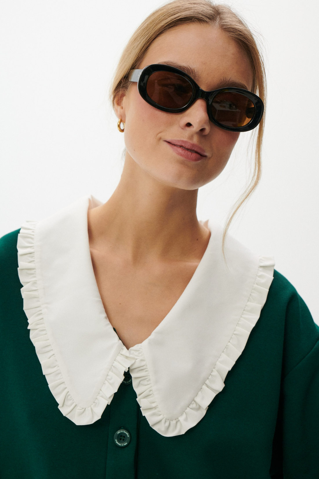 KARDIGAN GRACE V-NECK BUTELKOWA ZIELEŃ