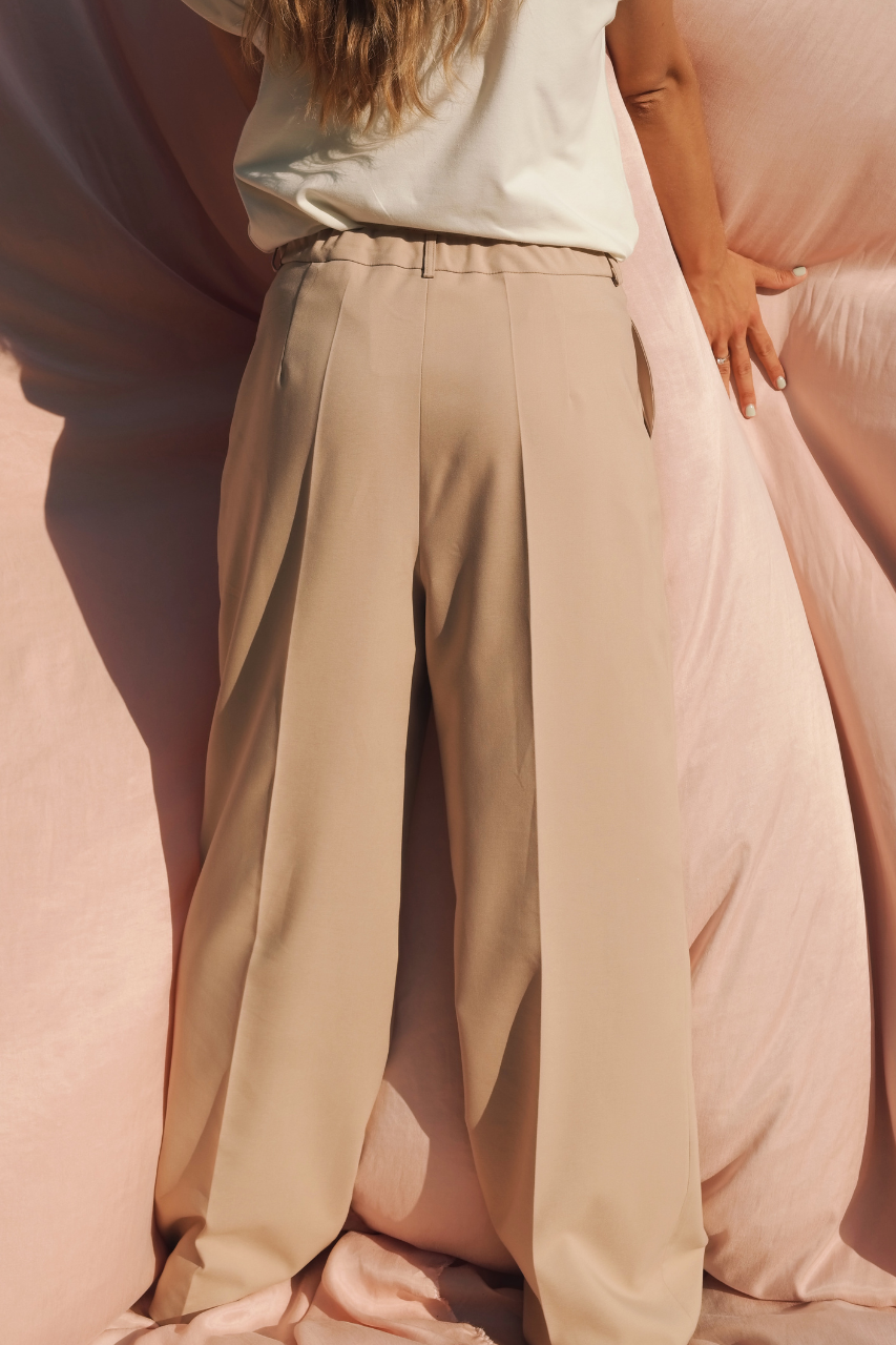 SPODNIE PANTALONI BEIGE