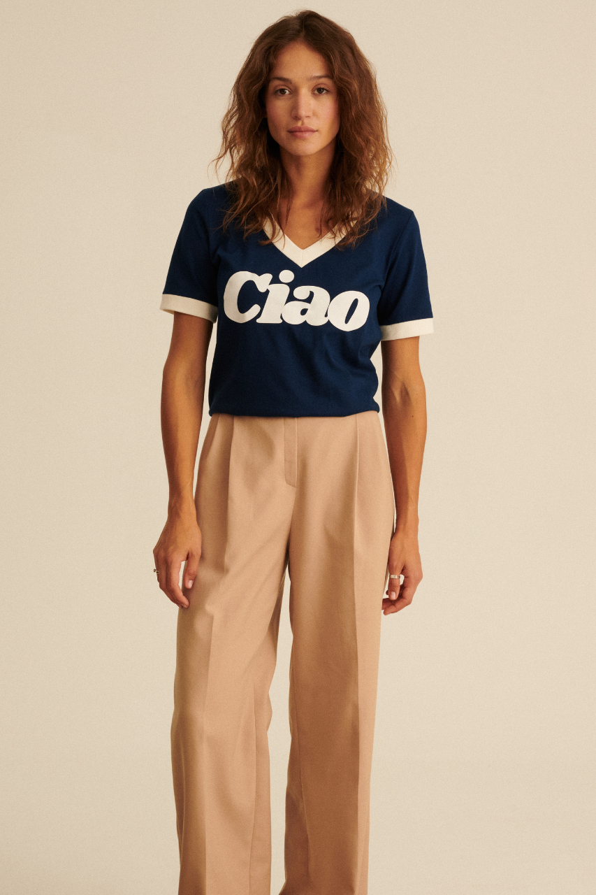 T-SHIRT CIAO V-NECK NAVY