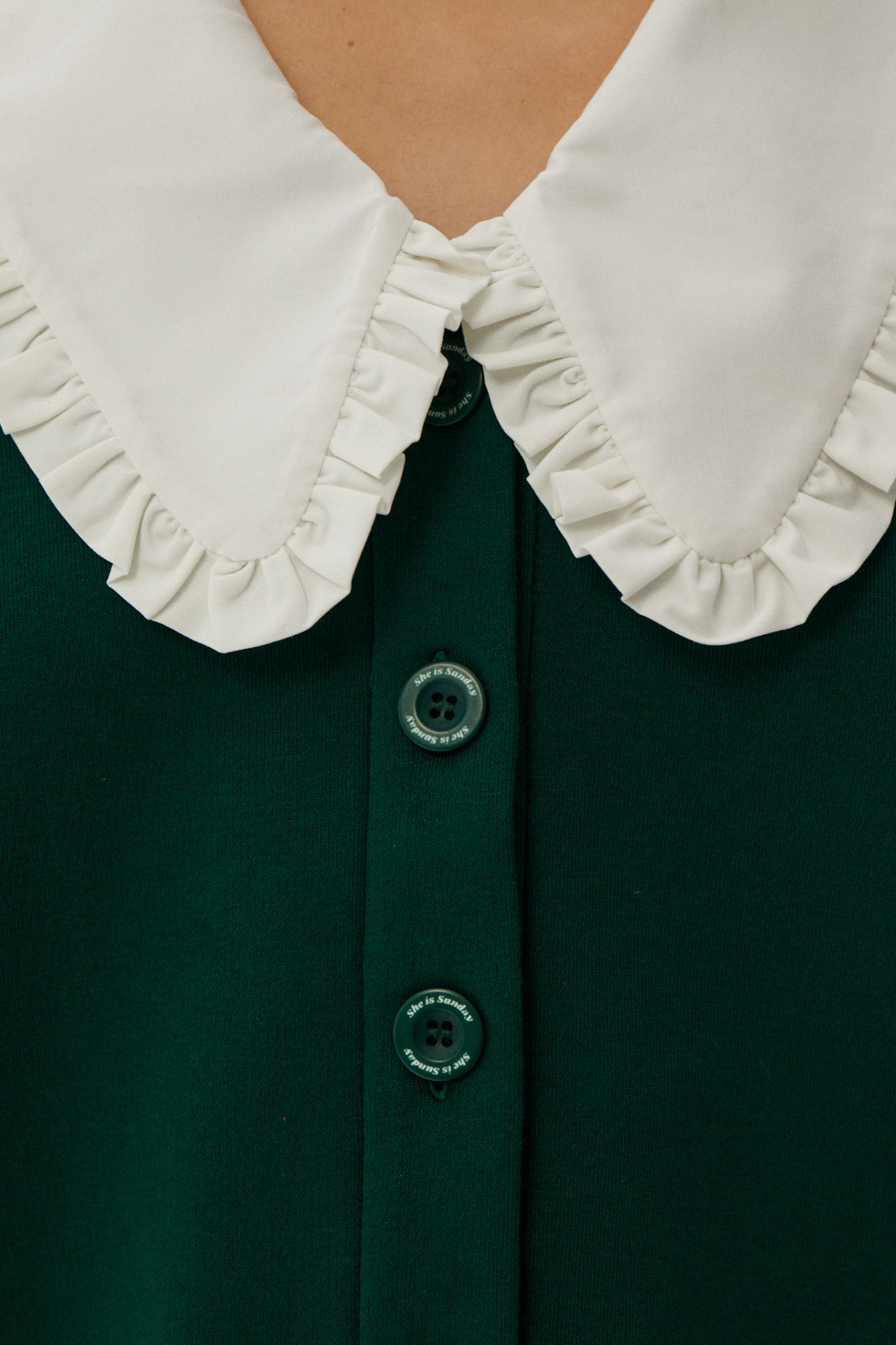 KARDIGAN GRACE V-NECK BUTELKOWA ZIELEŃ