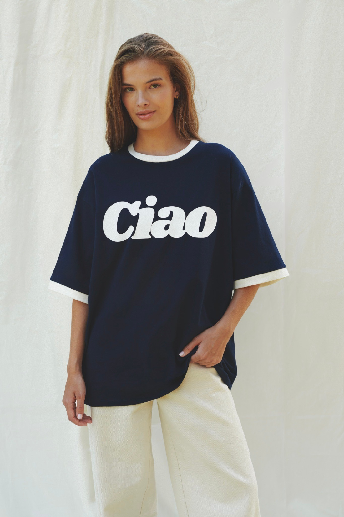 T-SHIRT CIAO GRANATOWY